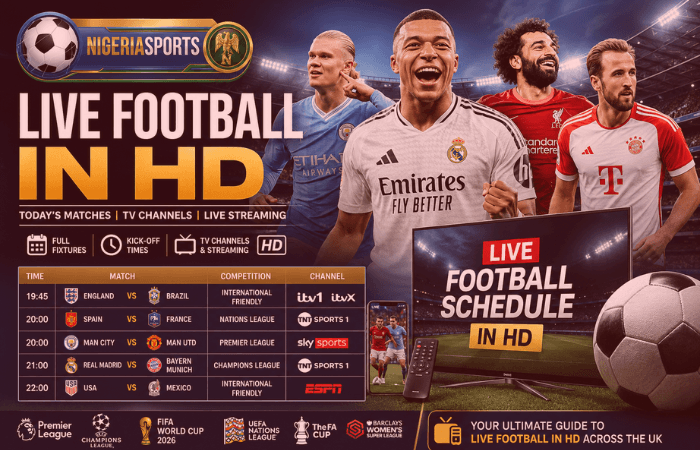Live Football in HD, Live Football streaming, Live football schedule, Live Football Score, Live Football Streaming in HD 2026,
